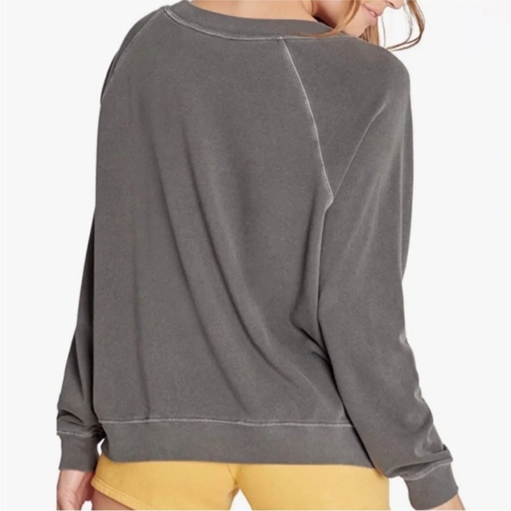 Wildfox "Easy Does It" grey Black Sweatshirt Graphic Crewneck sweater top sz L - Picture 5 of 10